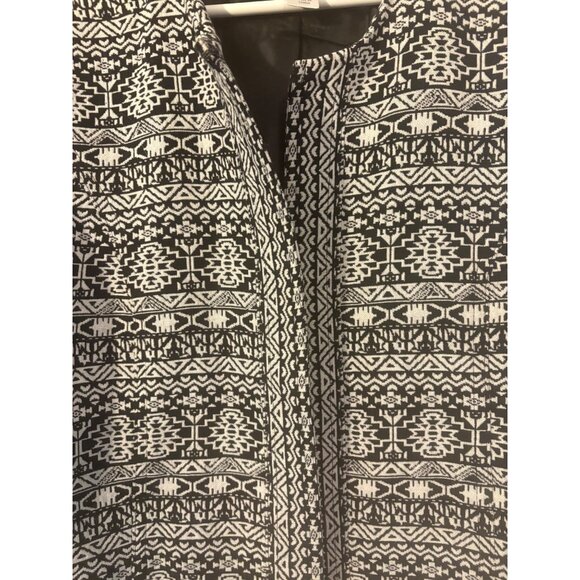 Christopher & Banks Womens Open Front Black‎ & White Patterned Cardigan Jacket S - Picture 4 of 11